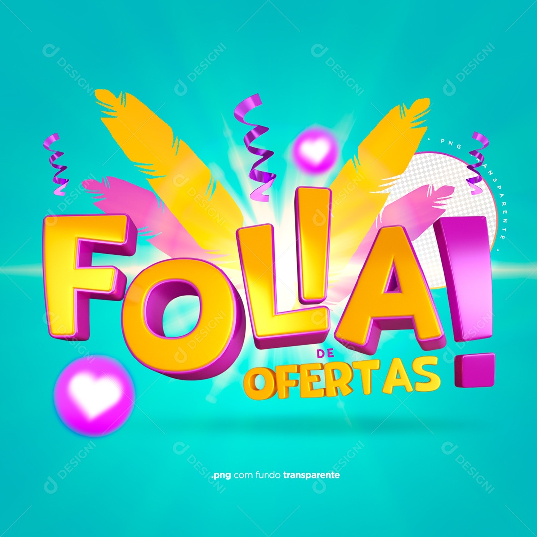 Selo 3D Para Composição Folia de Ofertas PSD
