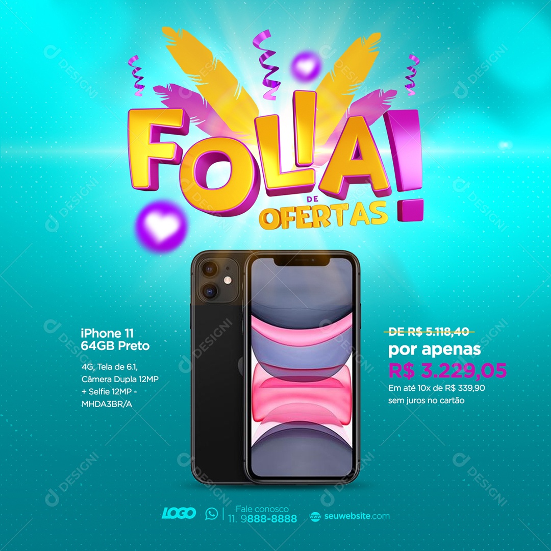 Folia de Ofertas Venha Conferir Social Media PSD Editável