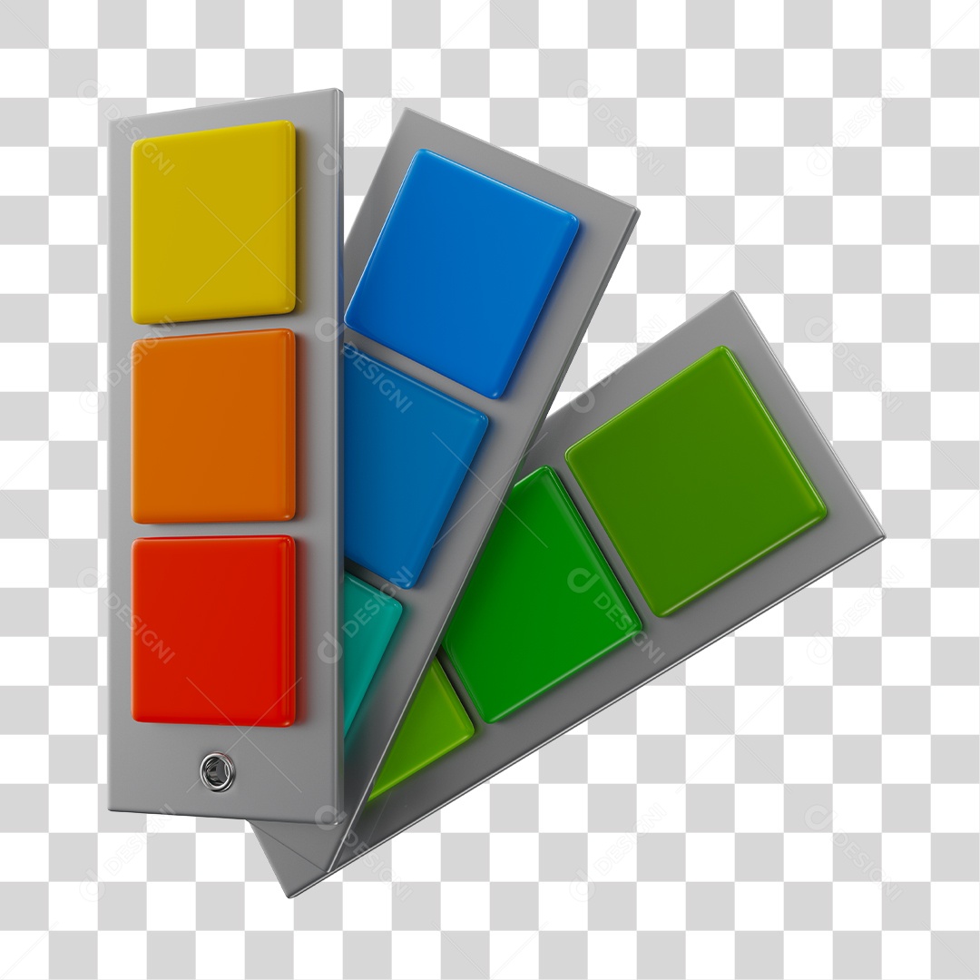 Amostra De Cores Elemento 3D PNG Transparente