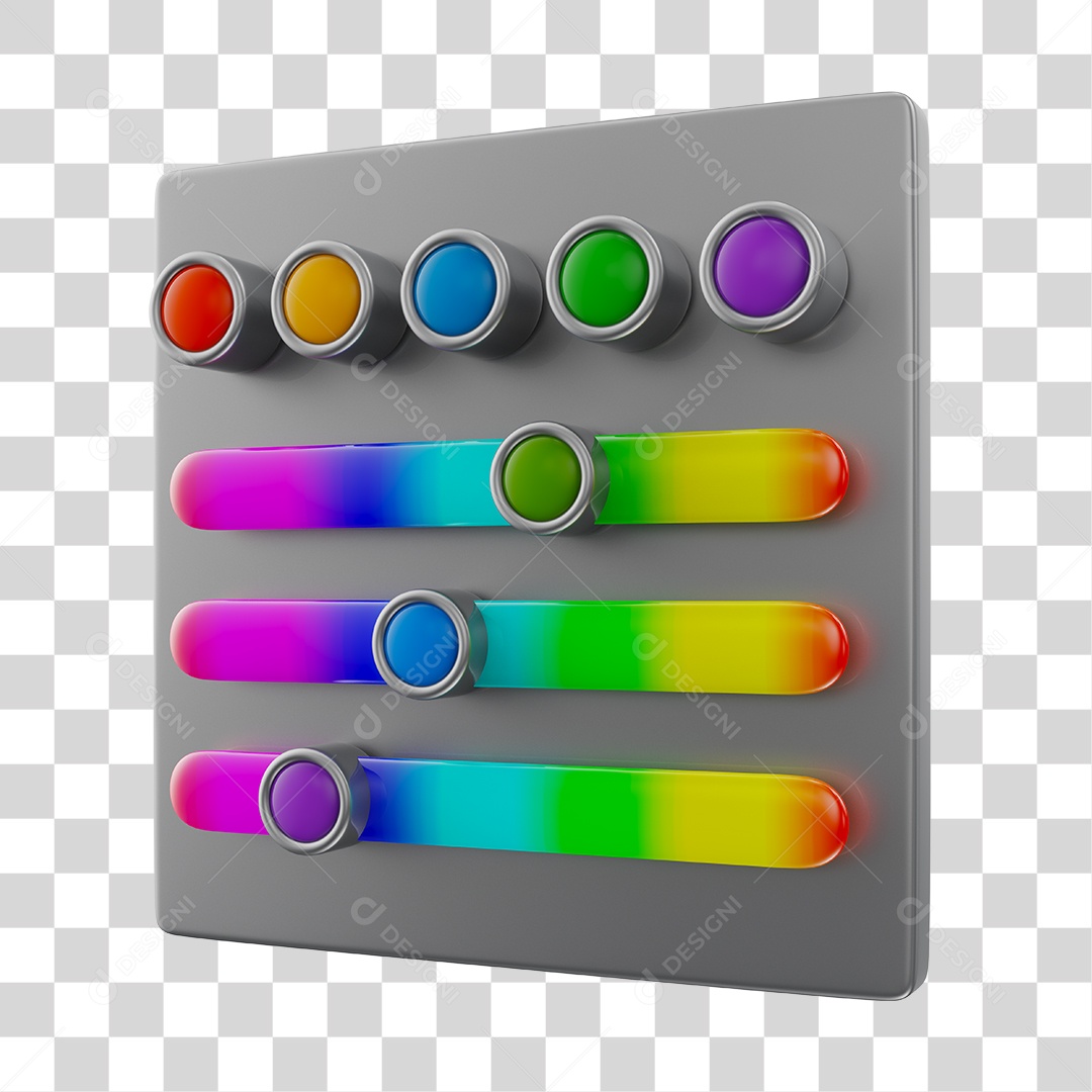 Ferramenta de Seleção de Cores Elemento 3D PNG Transparente