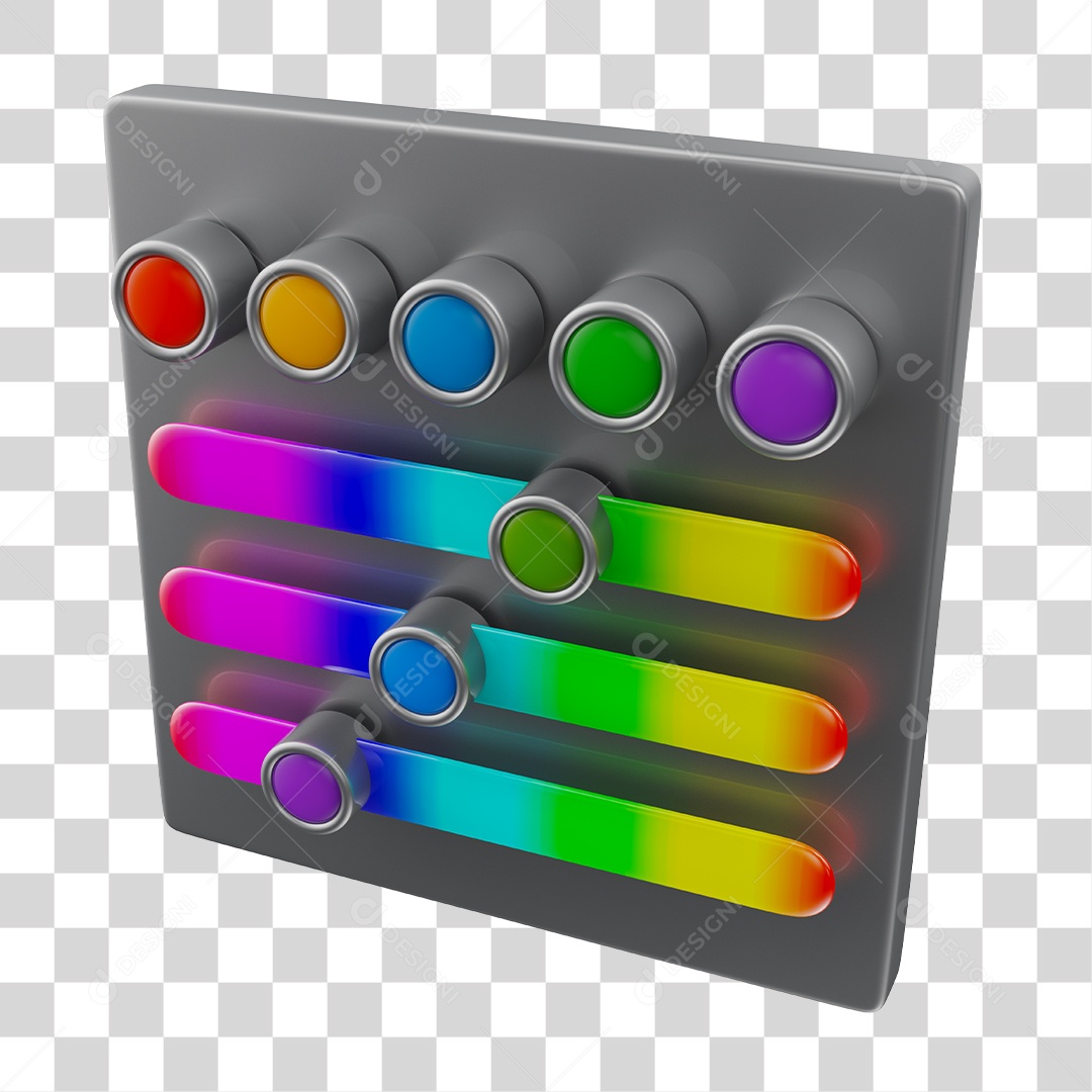 Ferramenta de Seleção de Cores Elemento 3D PNG Transparente