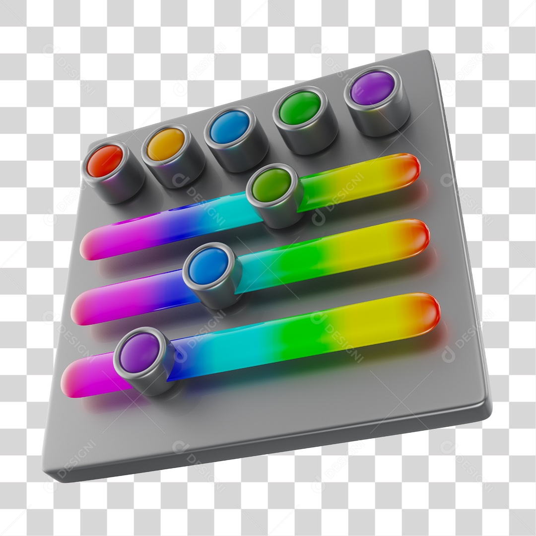 Ferramenta de Seleção de Cores Elemento 3D PNG Transparente