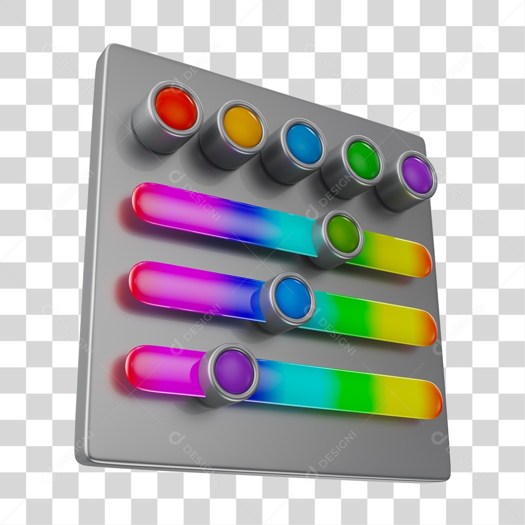 Ferramenta de Seleção de Cores Elemento 3D PNG Transparente