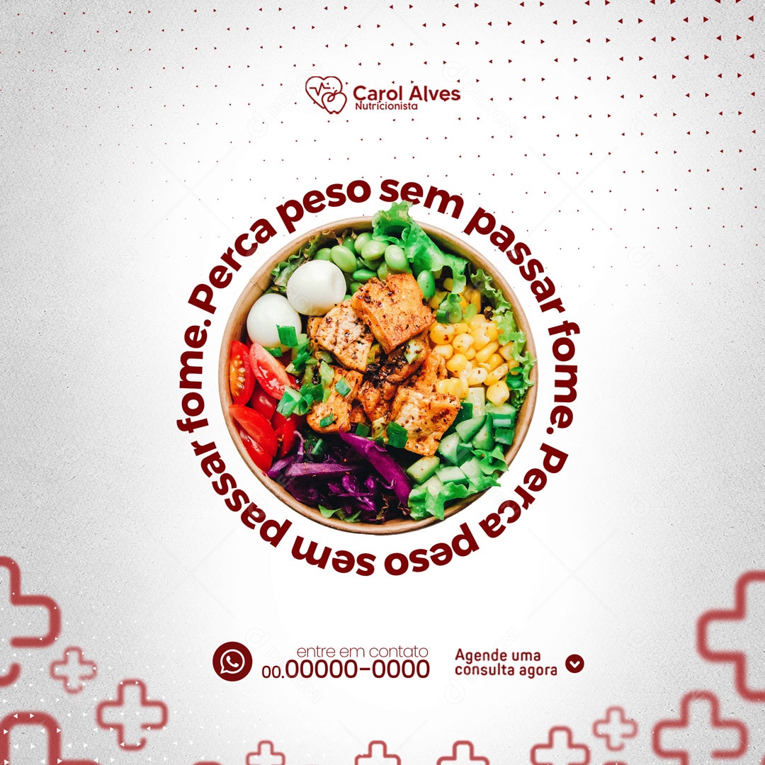 Perca Peso Sem Passar Fome. Nutricionista Social Media PSD Editável