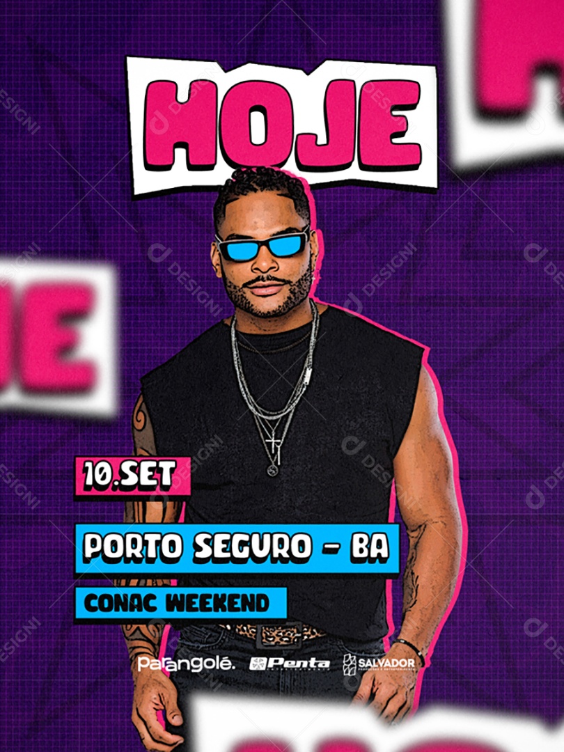 Flyer Hoje Porto Seguro Parangolé Social Media PSD Editável