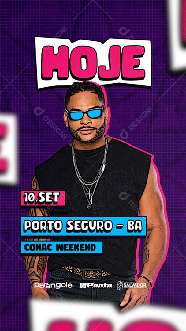 Story Flyer Hoje Porto Seguro Parangolé Social Media PSD Editável