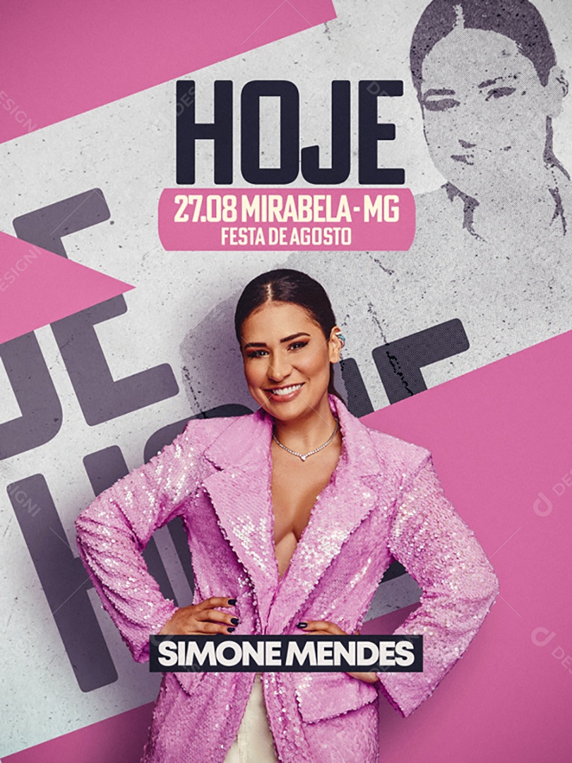 Flyer Hoje Mirabela Simone Mendes Social Media PSD Editável