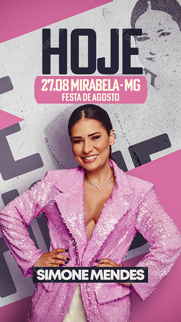 Story Flyer Hoje Mirabela Simone Mendes Social Media PSD Editável