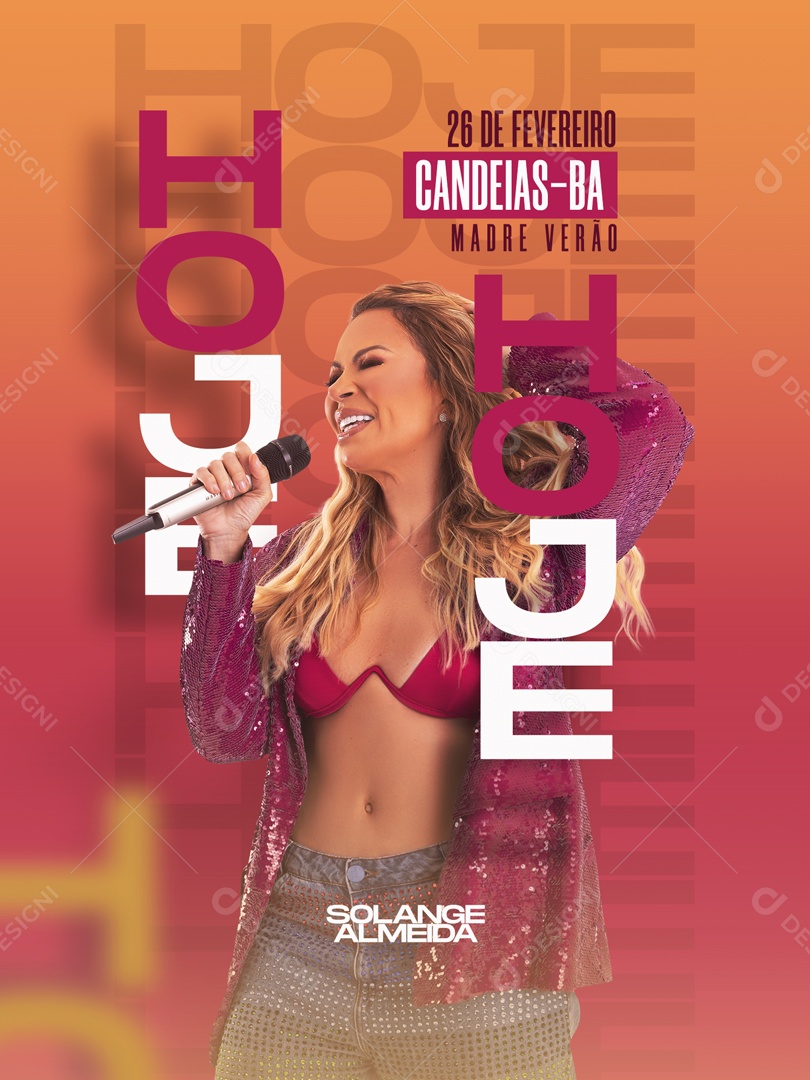Flyer Hoje Candeias-BA Solange Almeida Social Media PSD Editável