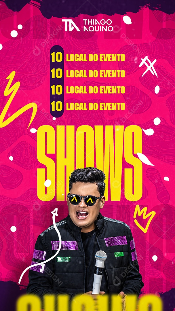 Story Agenda Thiago Aquino Flyer Social Media PSD Editável