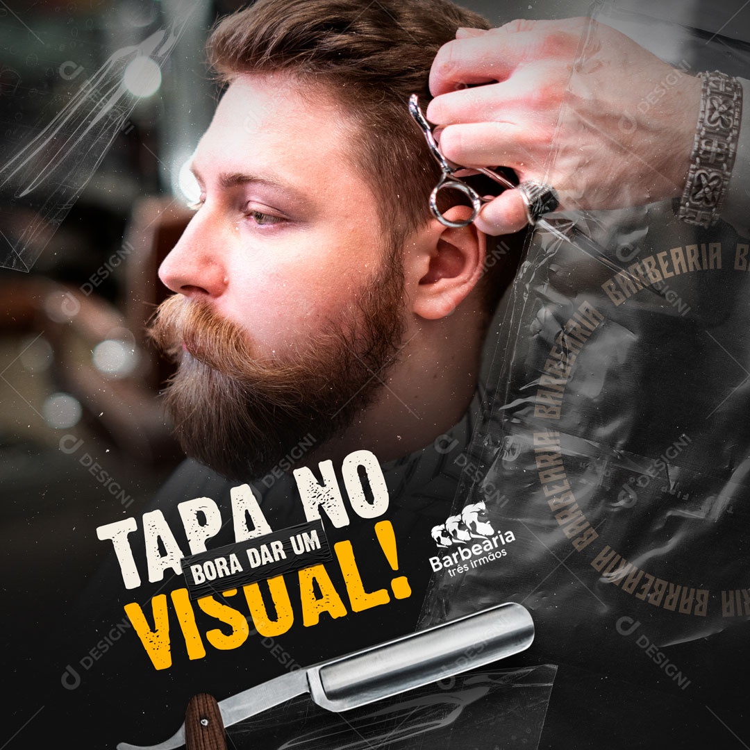 Tapa no Visual! Barbearia Social Media PSD Editável