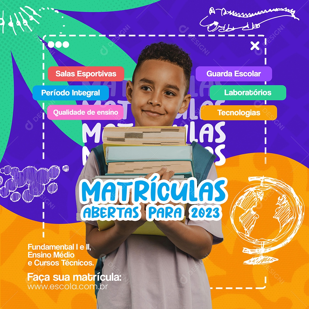 Matrículas Abertas Para 2023 Social Media PSD Editável