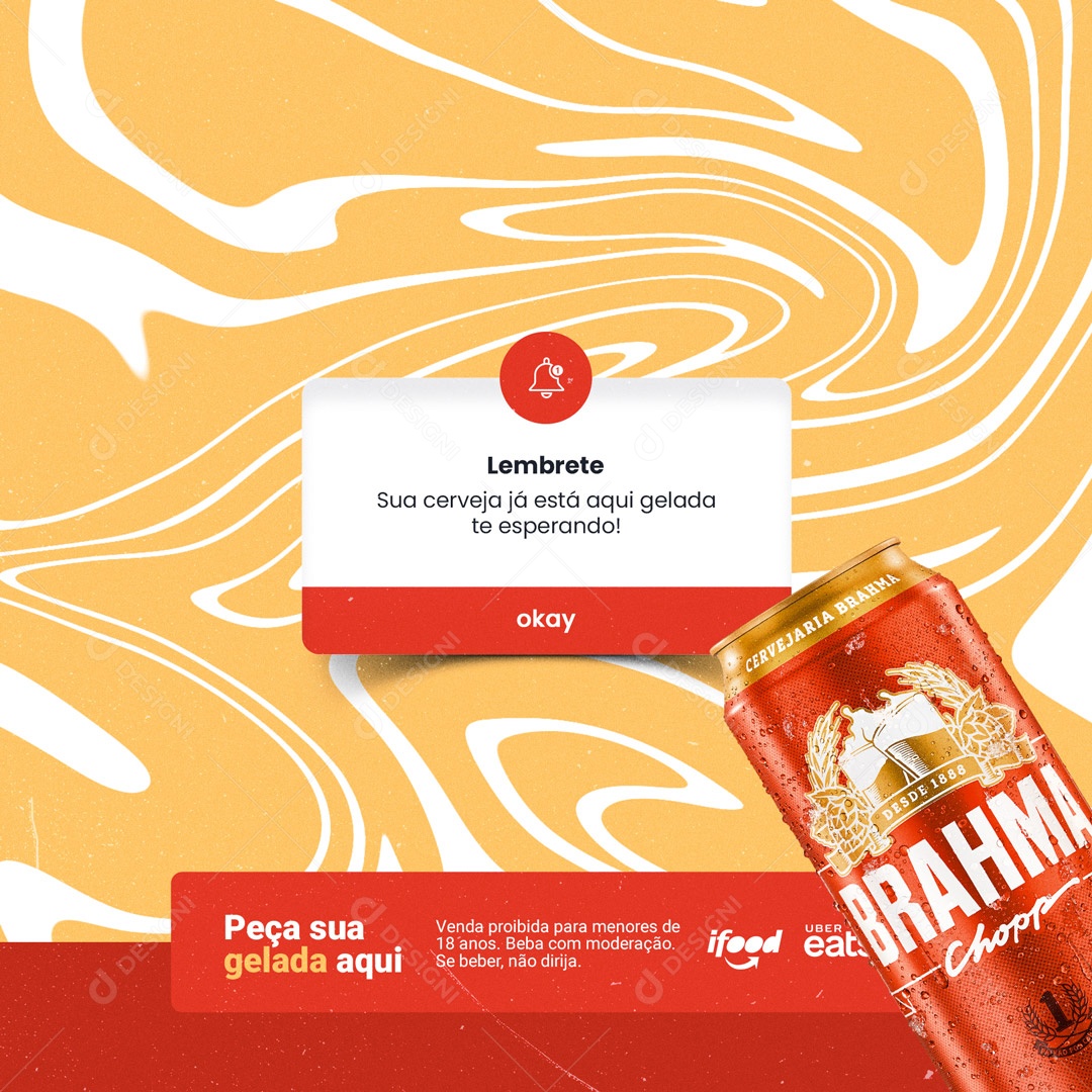 Lembrete Distribuidora de Bebidas Social Media PSD Editável