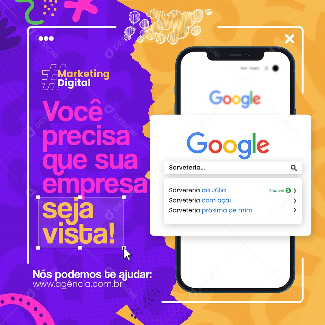 Marketing Digital Você Precisa Que Sua Empresa Seja Vista Social Media PSD Editável