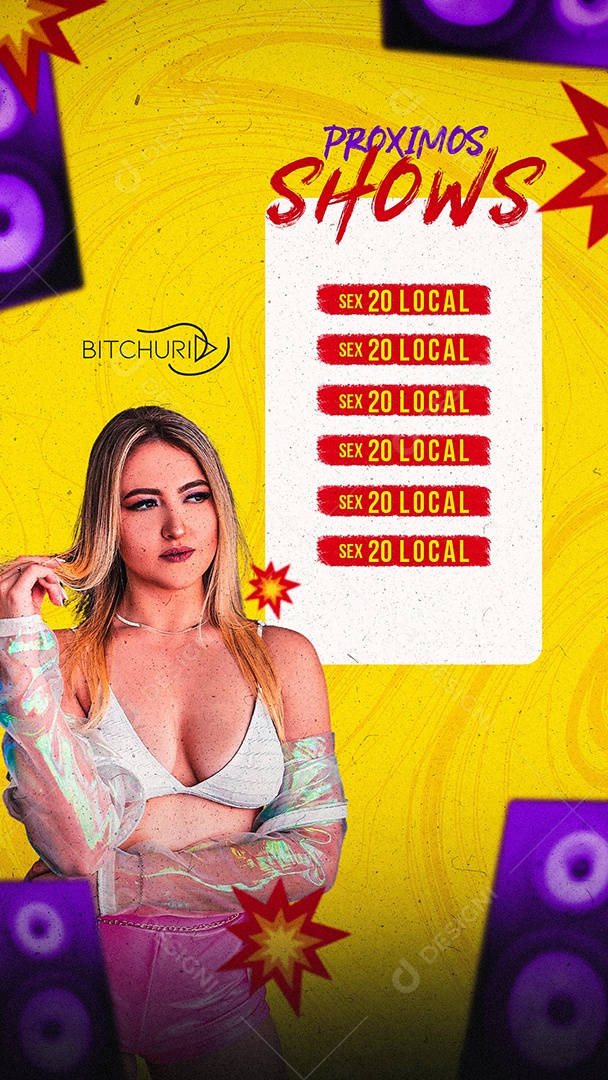 Flyer Proximos Shows Dj Bichuri Story Social Media PSD Editável