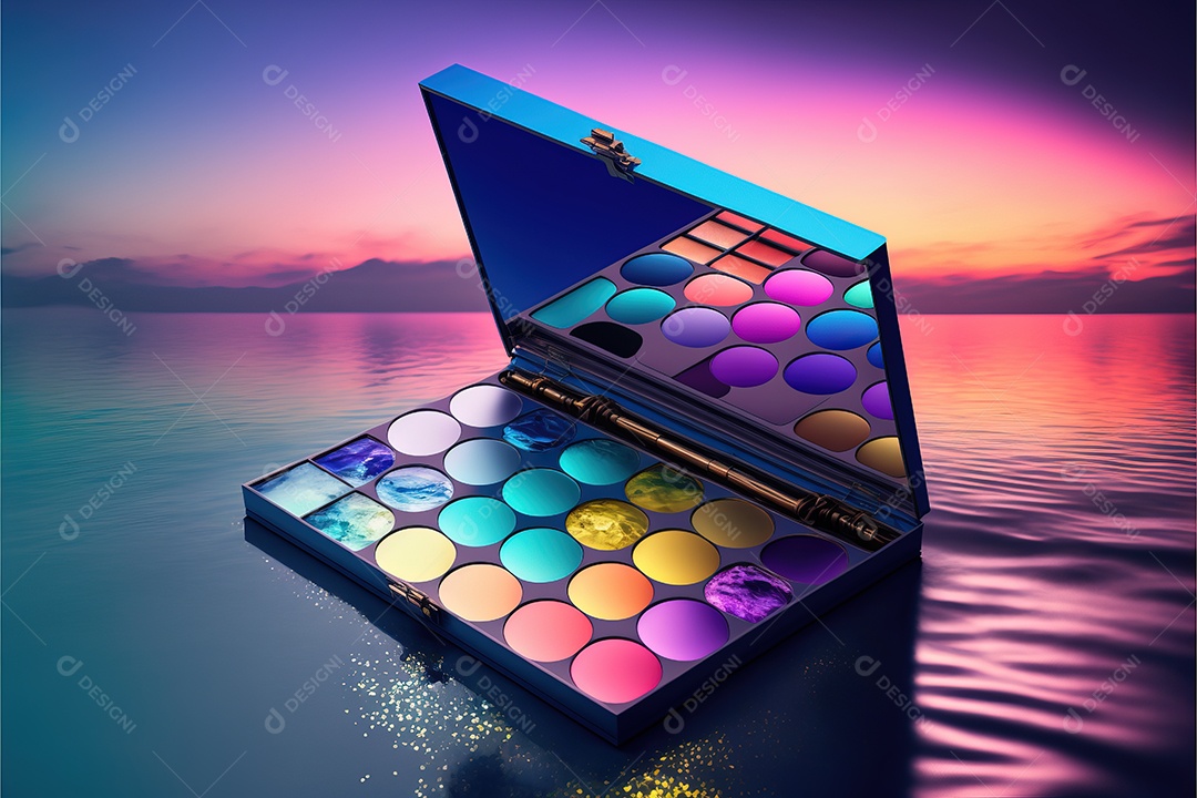 Ferramentas de maquiagem em um antigo porta-pincéis