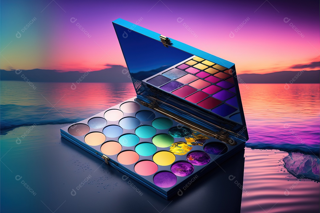 Ferramentas de maquiagem em um antigo porta-pincéis