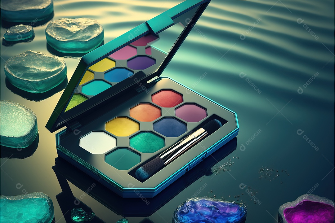 Ferramentas de maquiagem em um antigo porta-pincéis