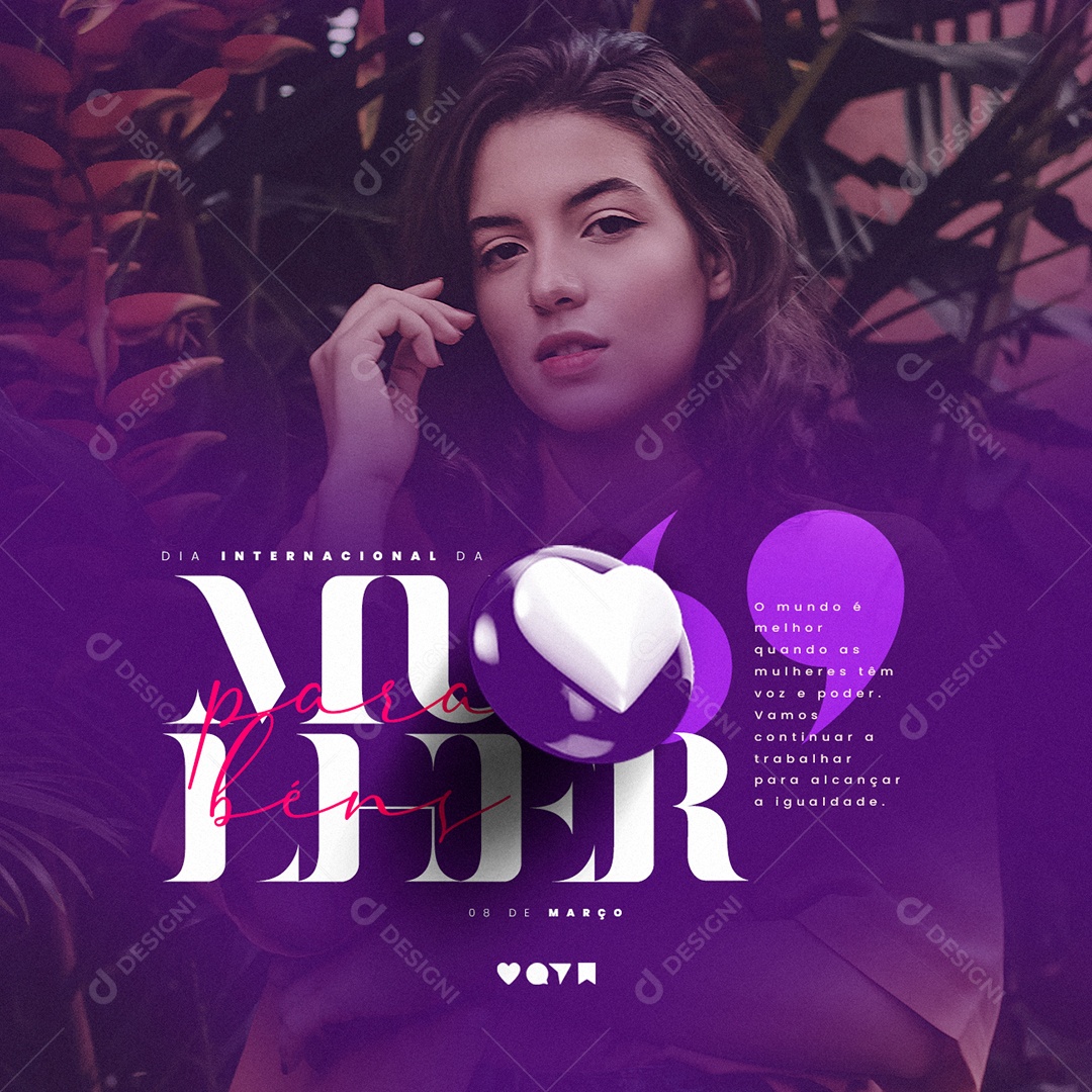 O Mundo é Melhor  Dia Internacional Da Mulher Social Media PSD Editável