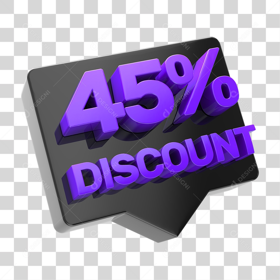 Caixa de Texto com 45% Porcentagem de Desconto PNG Transparente