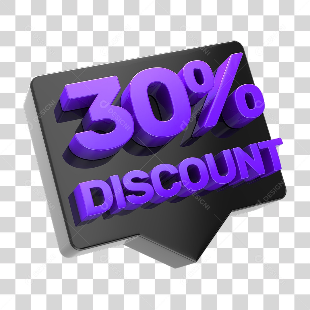 Caixa de Texto com 30% Porcentagem de Desconto PNG Transparente