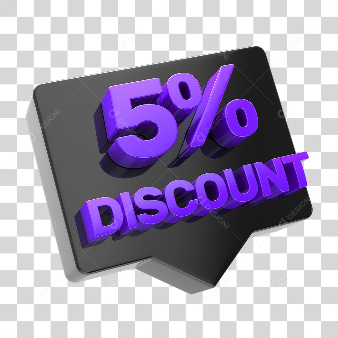 Caixa de Texto com 5% Porcentagem de Desconto PNG Transparente