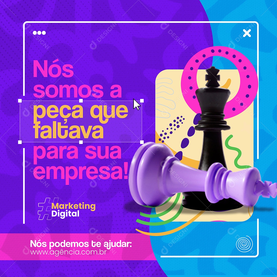 Marketing Digital Nós Somos a Peça Que Faltava Para Sua Empresa Social Media PSD Editável