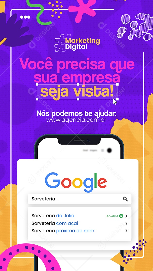 Story Marketing Digital Você Precisa Que Sua Empresa Seja Vista Social Media PSD Editável