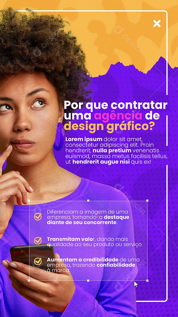 Story Porque Contratar Uma Agência de Designer Gráfico Social Media PSD Editável