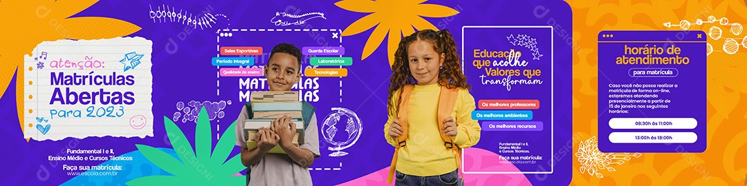 Carrossel Volta às Aulas Social Media PSD Editável