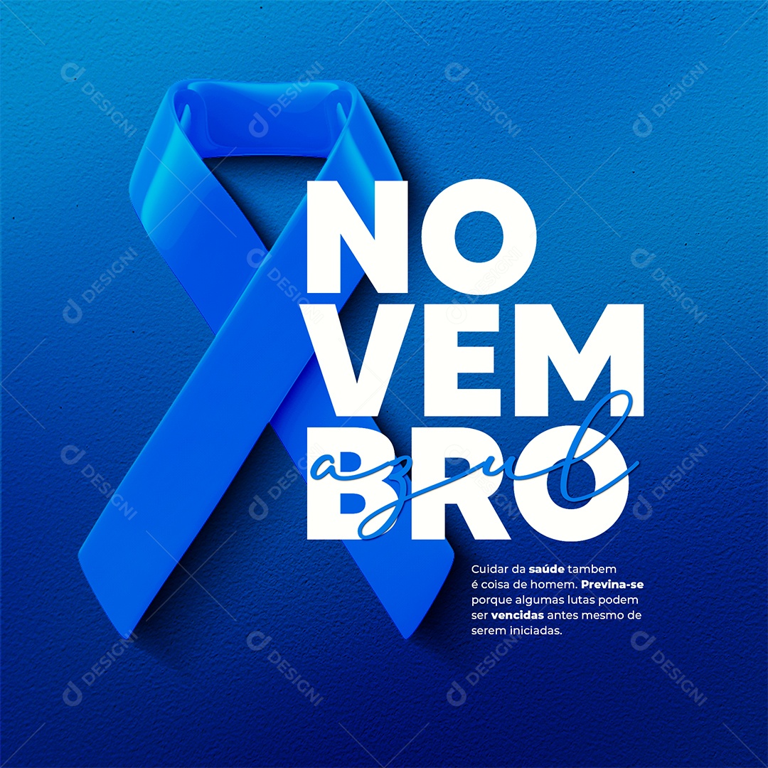 Novembro Azul Cuidar da Saúde é Para Todos Social Media PSD Editável