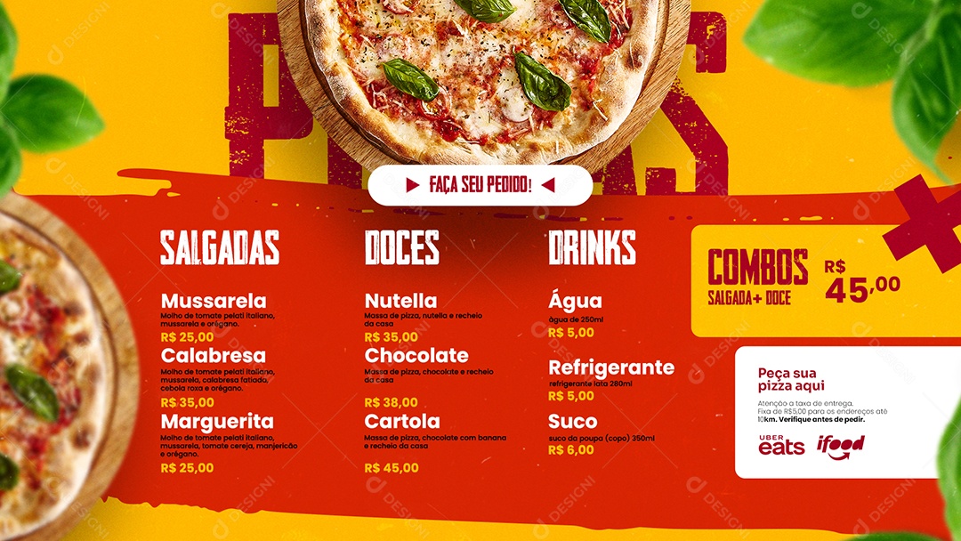 Modelo de Cardápio Pizzaria PSD Editável