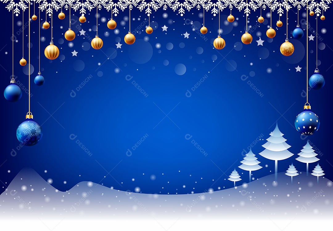 Fundo de Natal Azul EPS Editável