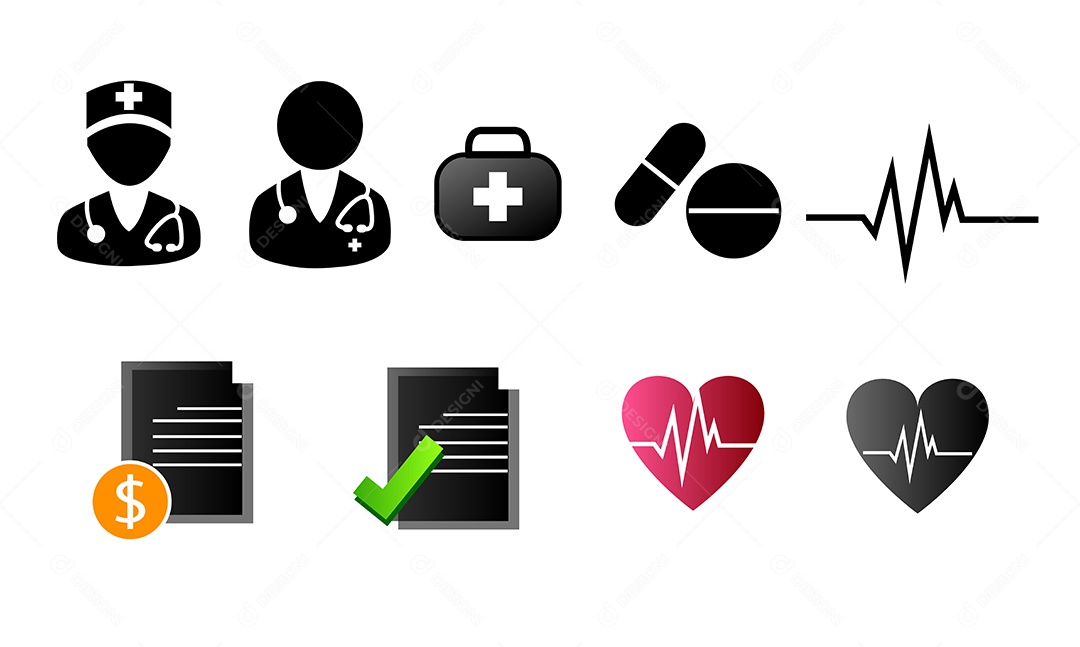 Ícones de Médicos Vetores EPS Editável