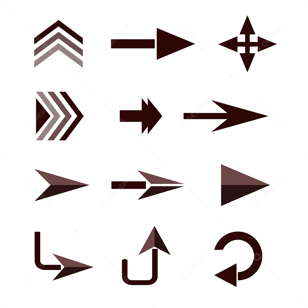 Ícones de Setas Para Composição Vetores EPS Editável