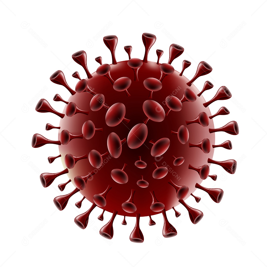 Vírus Covid-19 Isolado em Fundo Branco EPS Editável