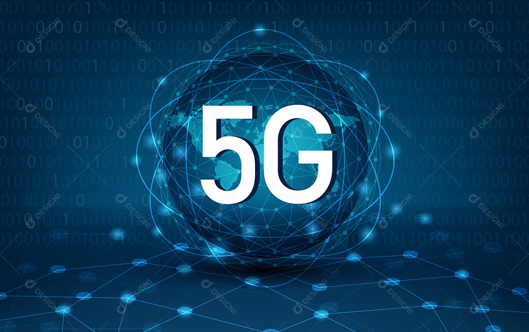 Mapa de Rede Global Das Comunicações da Terra 5G EPS Editável