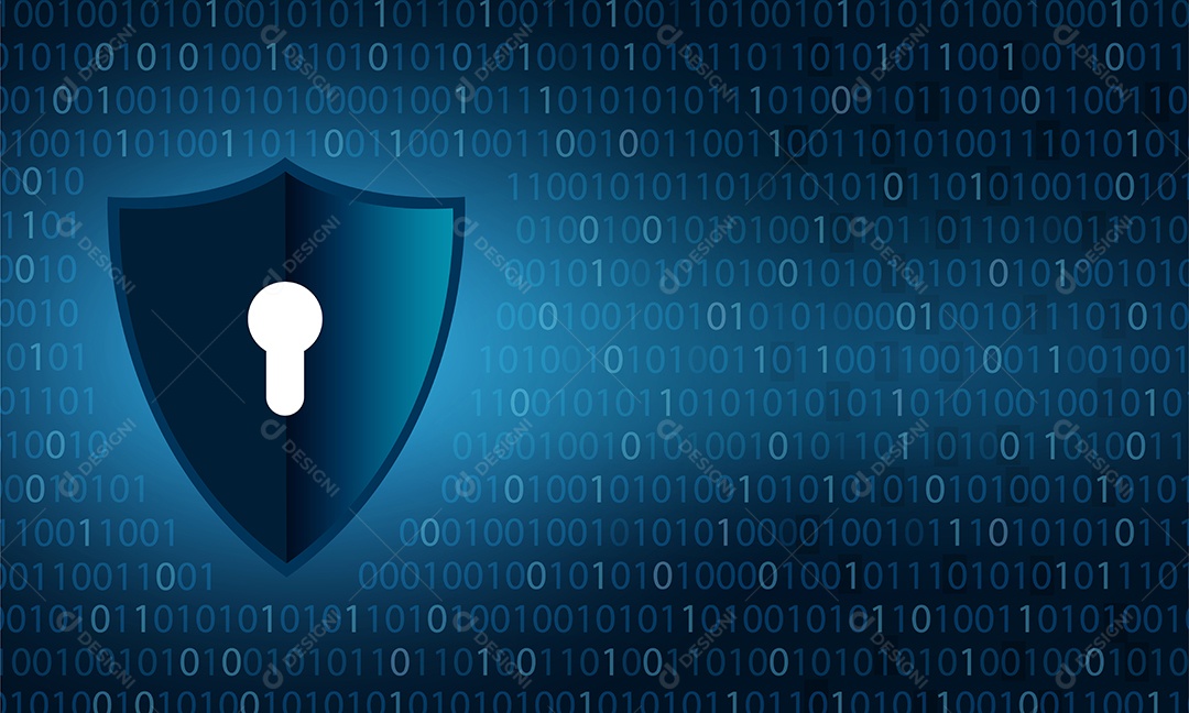 Banco Digital Com Escudo de Segurança EPS Editável
