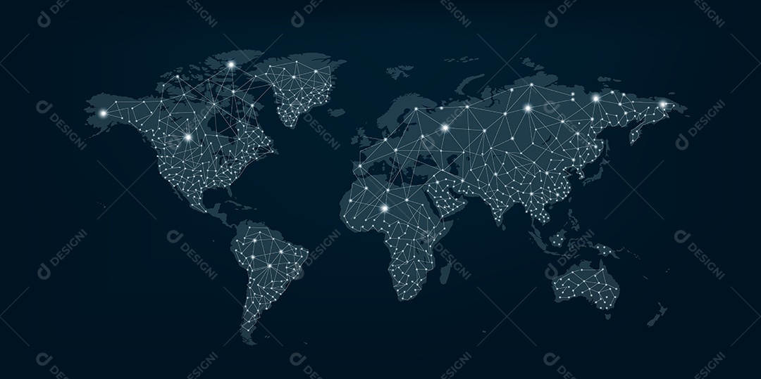 Mapa de Rede Global Das Comunicações da Terra EPS Editável