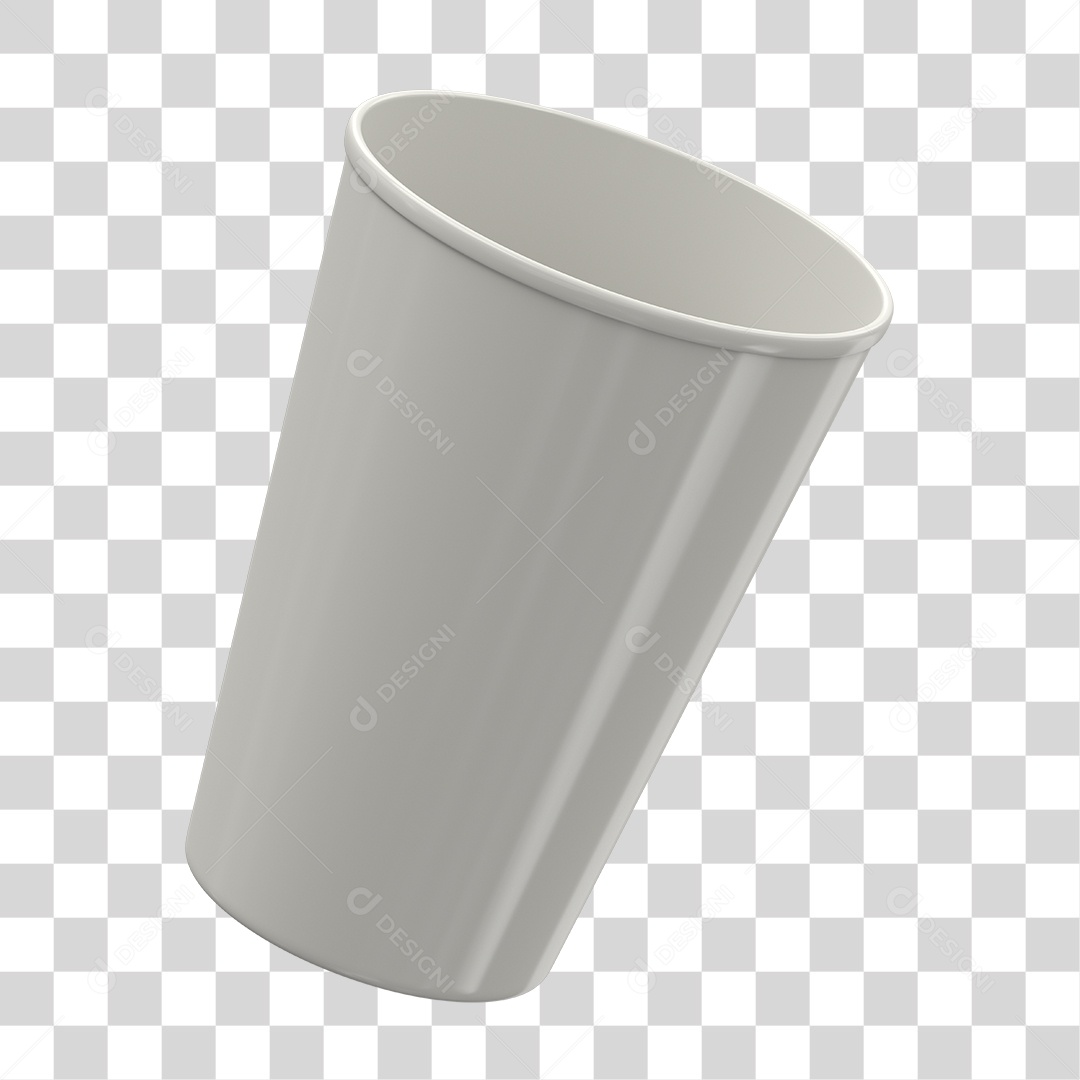 Copo Plástico Branco Elemento 3D PNG Transparente