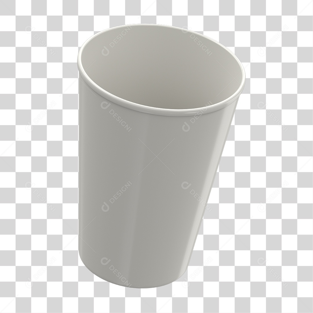 Copo Plástico Branco Elemento 3D PNG Transparente