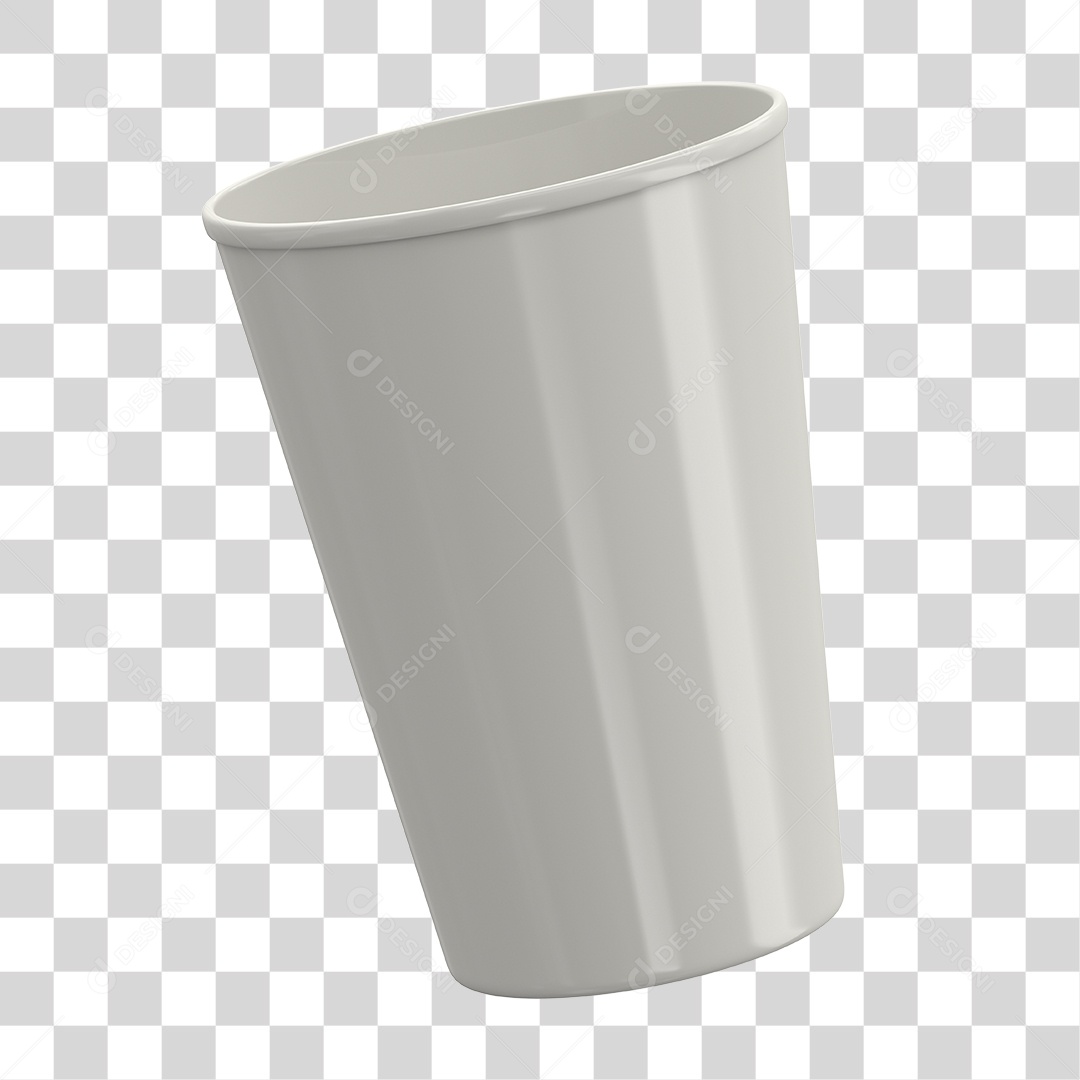 Copo Plástico Branco Elemento 3D PNG Transparente