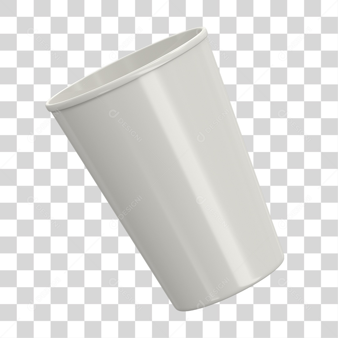 Copo Plástico Branco Elemento 3D PNG Transparente