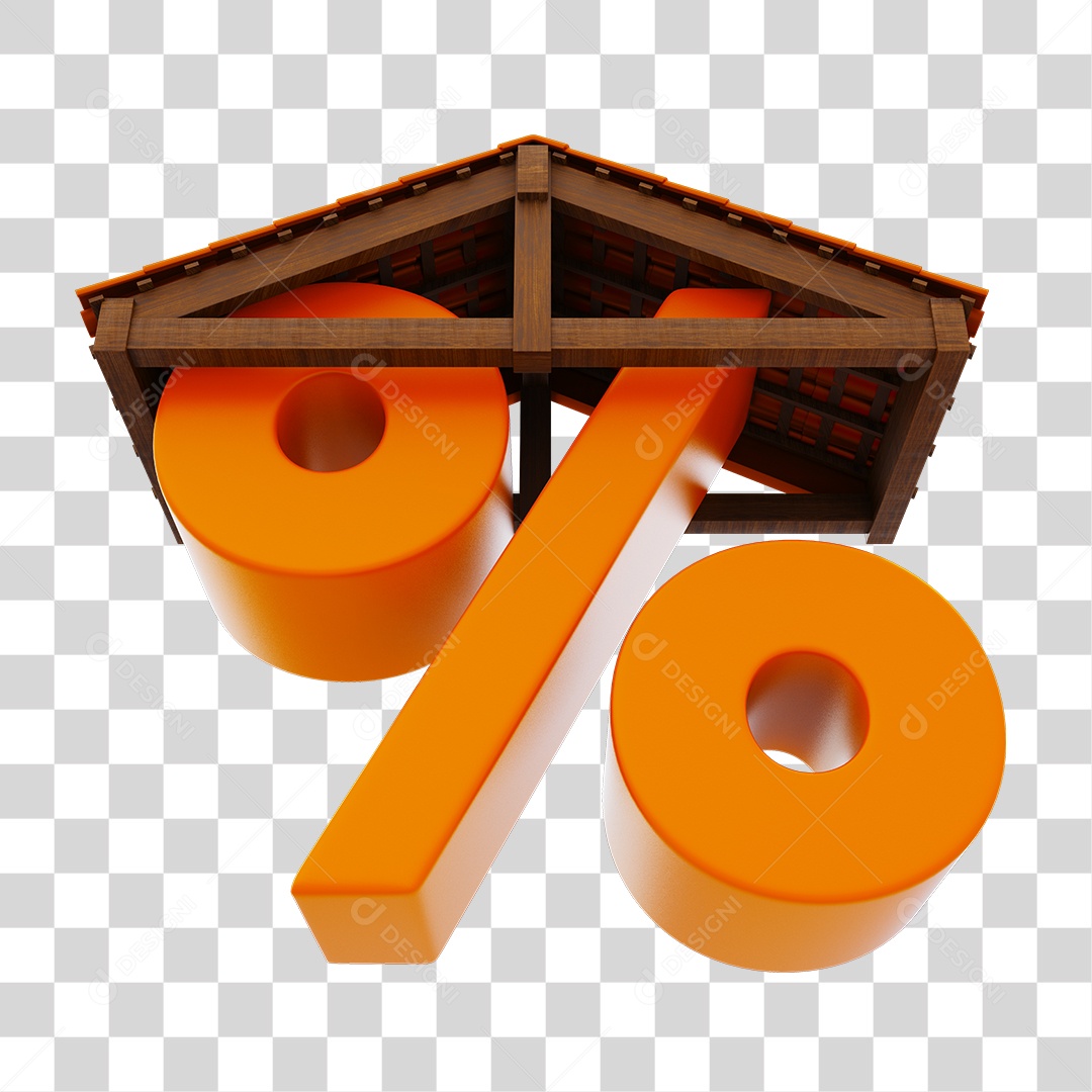 Feirão da Construção Elemento 3D para Composição PNG Transparente