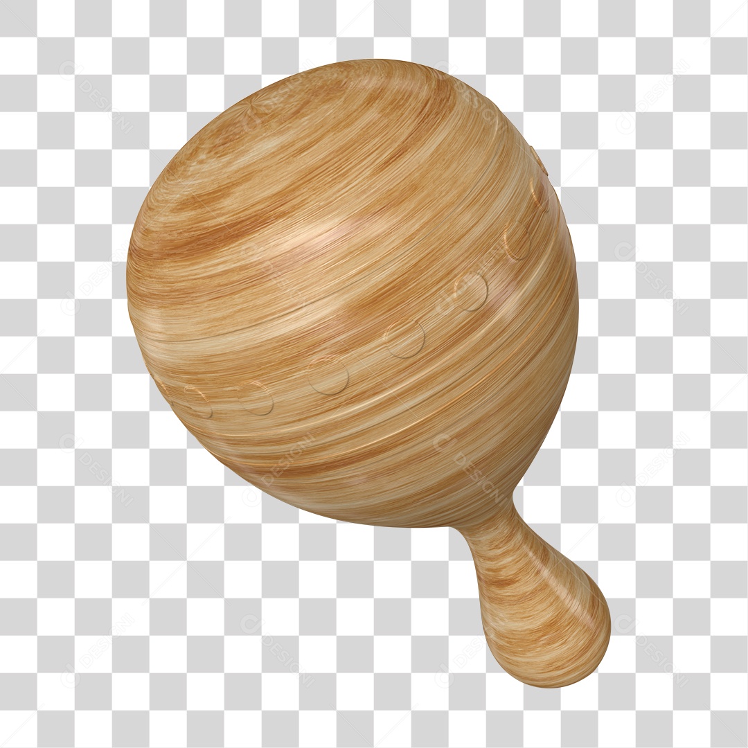 Maracá Instrumento Musical Indígena Elemento 3D PNG Transparente