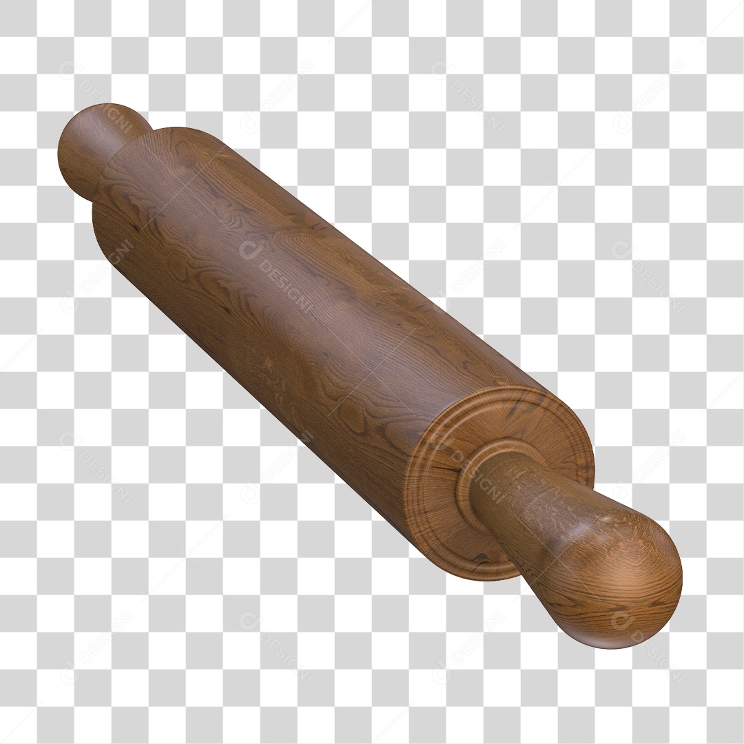 Rolo da Massa de Madeira Elemento 3D PNG Transparente