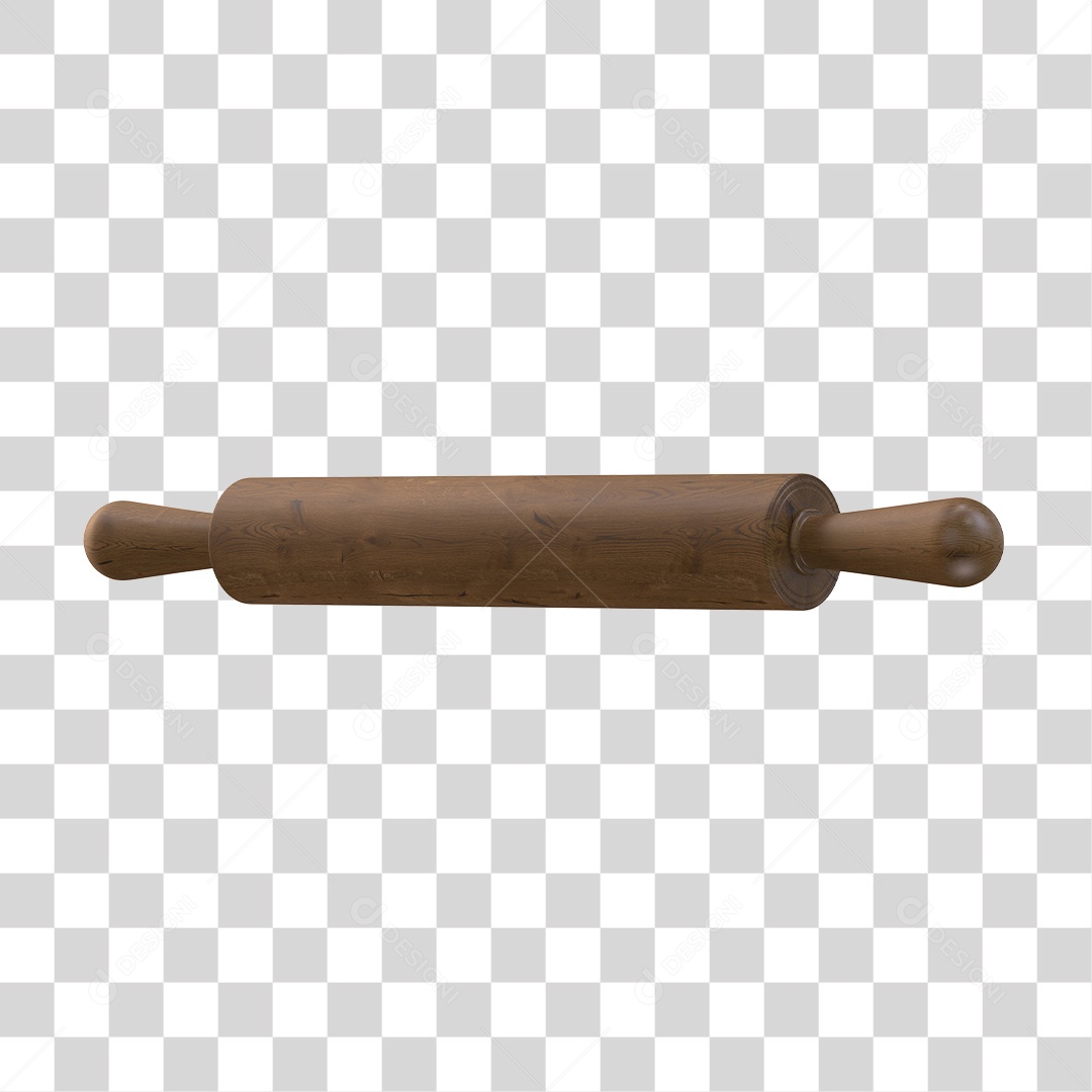 Rolo da Massa de Madeira Elemento 3D PNG Transparente