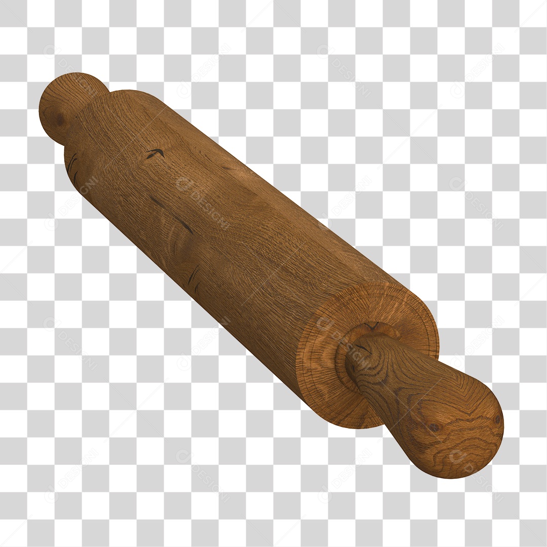 Rolo da Massa de Madeira Elemento 3D PNG Transparente