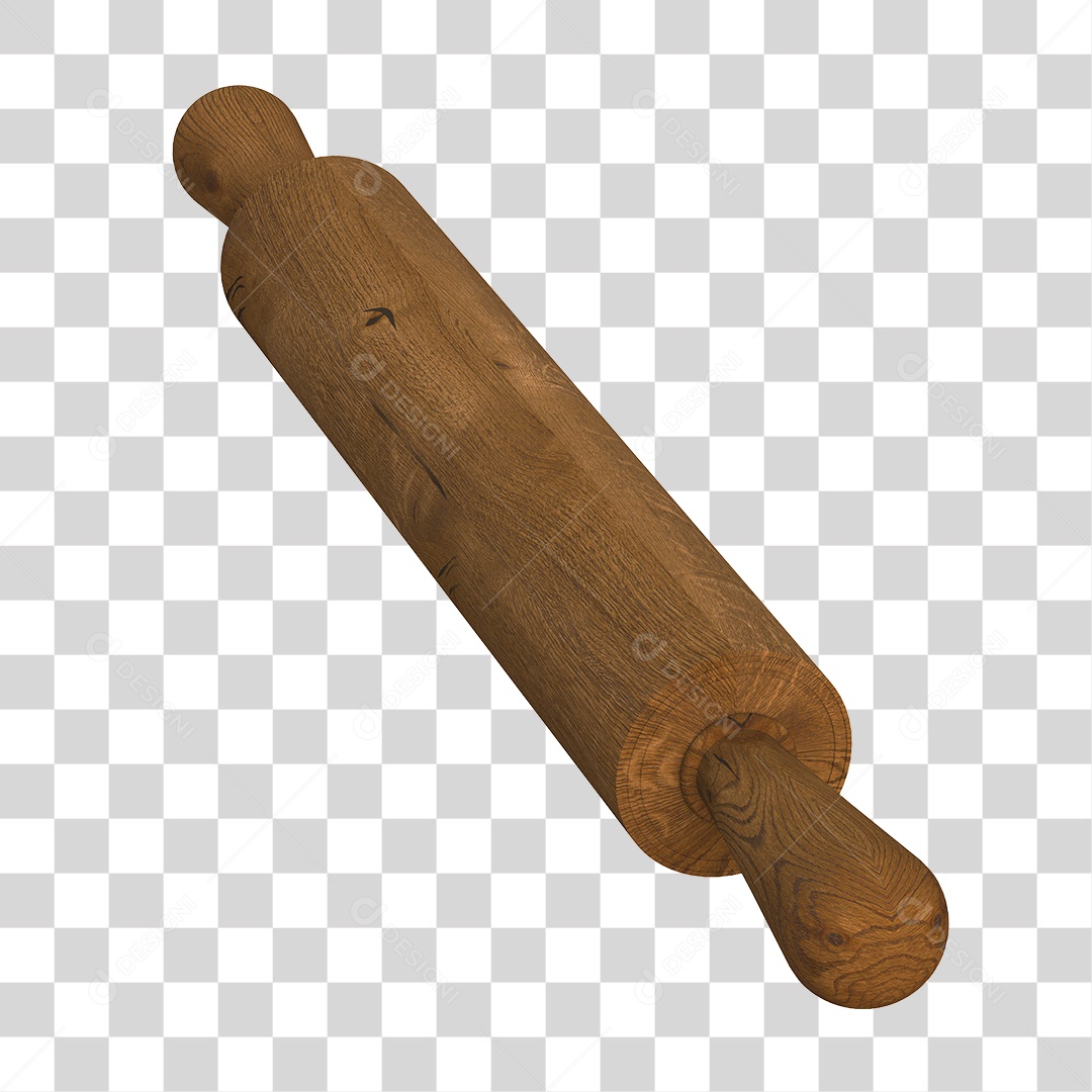 Rolo da Massa de Madeira Elemento 3D PNG Transparente