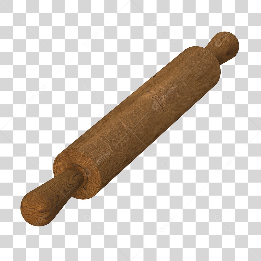 Rolo da Massa de Madeira Elemento 3D PNG Transparente